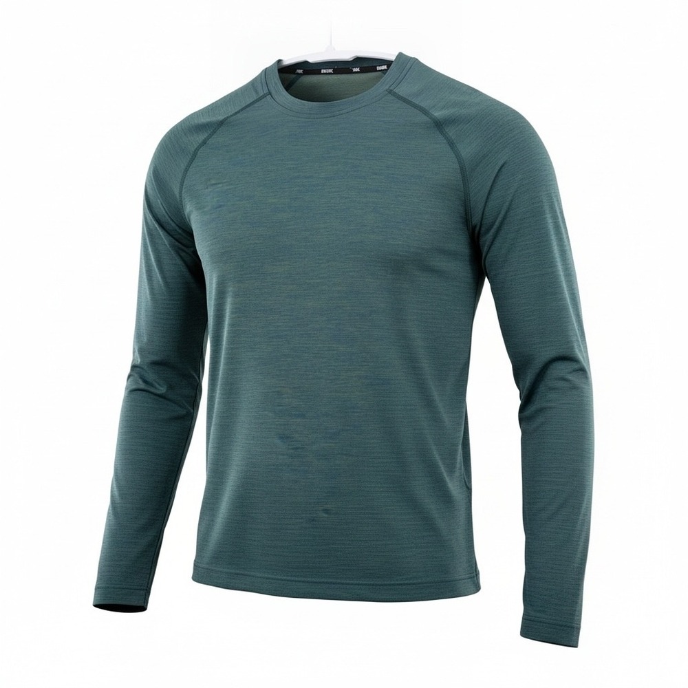 Rhone Reign Long Sleeve Shirt Mens L Teal Heathered Training Top Good